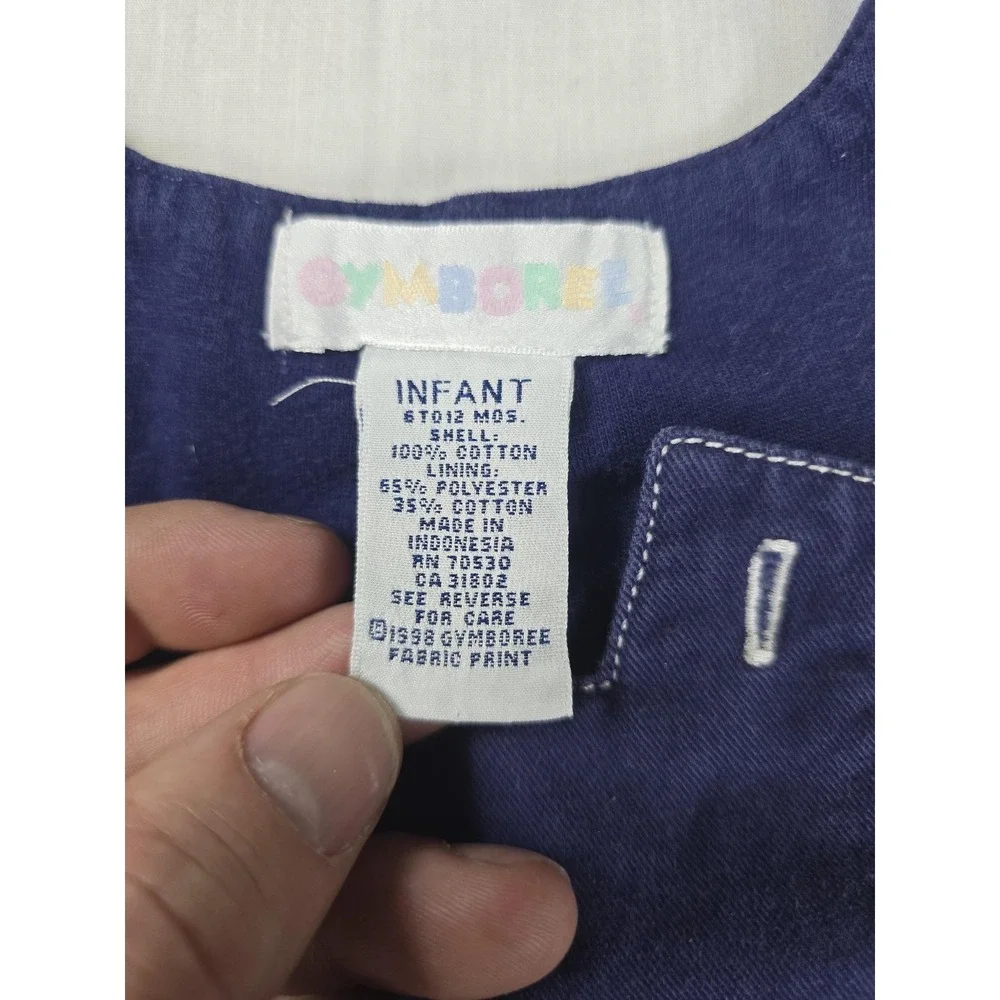 Vintage Gymboree Overalls Infant 6 12 Months Blue Nautical Sea Anchor‎ 90s